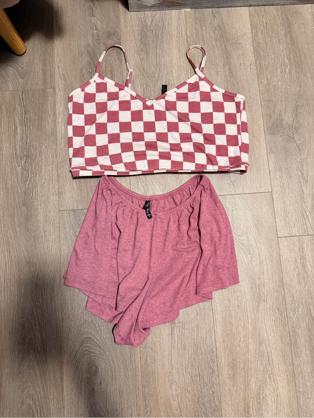 torrid Pink and White Checker Sleep Cami and Shorts Set